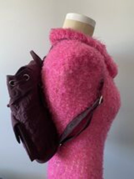 VERA BRADLEY Classic Metal Clasp Maroon Backpack Wine Microfiber Gorgeous & Rare main image 8
